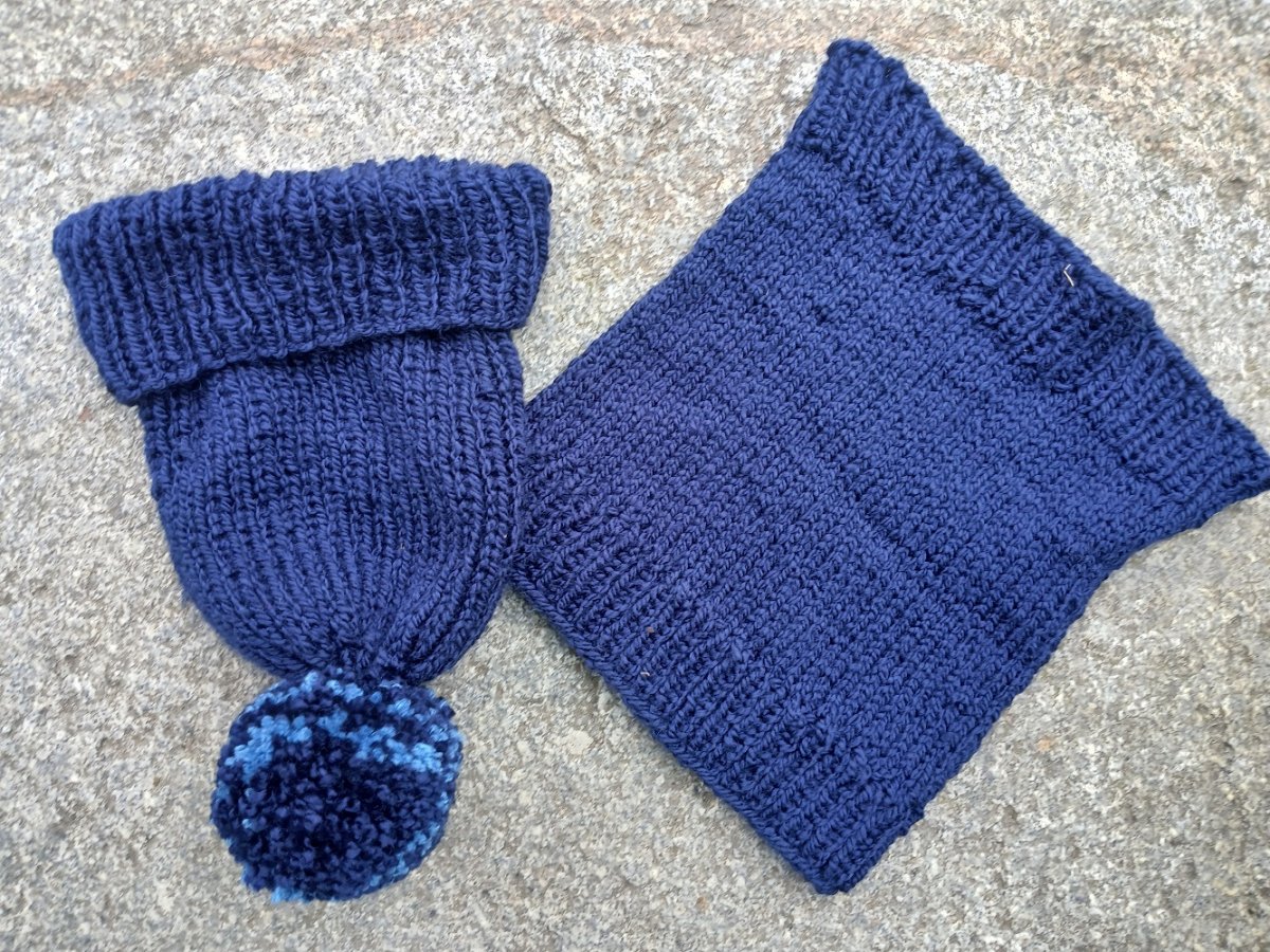 pletená čepice + nákrčník