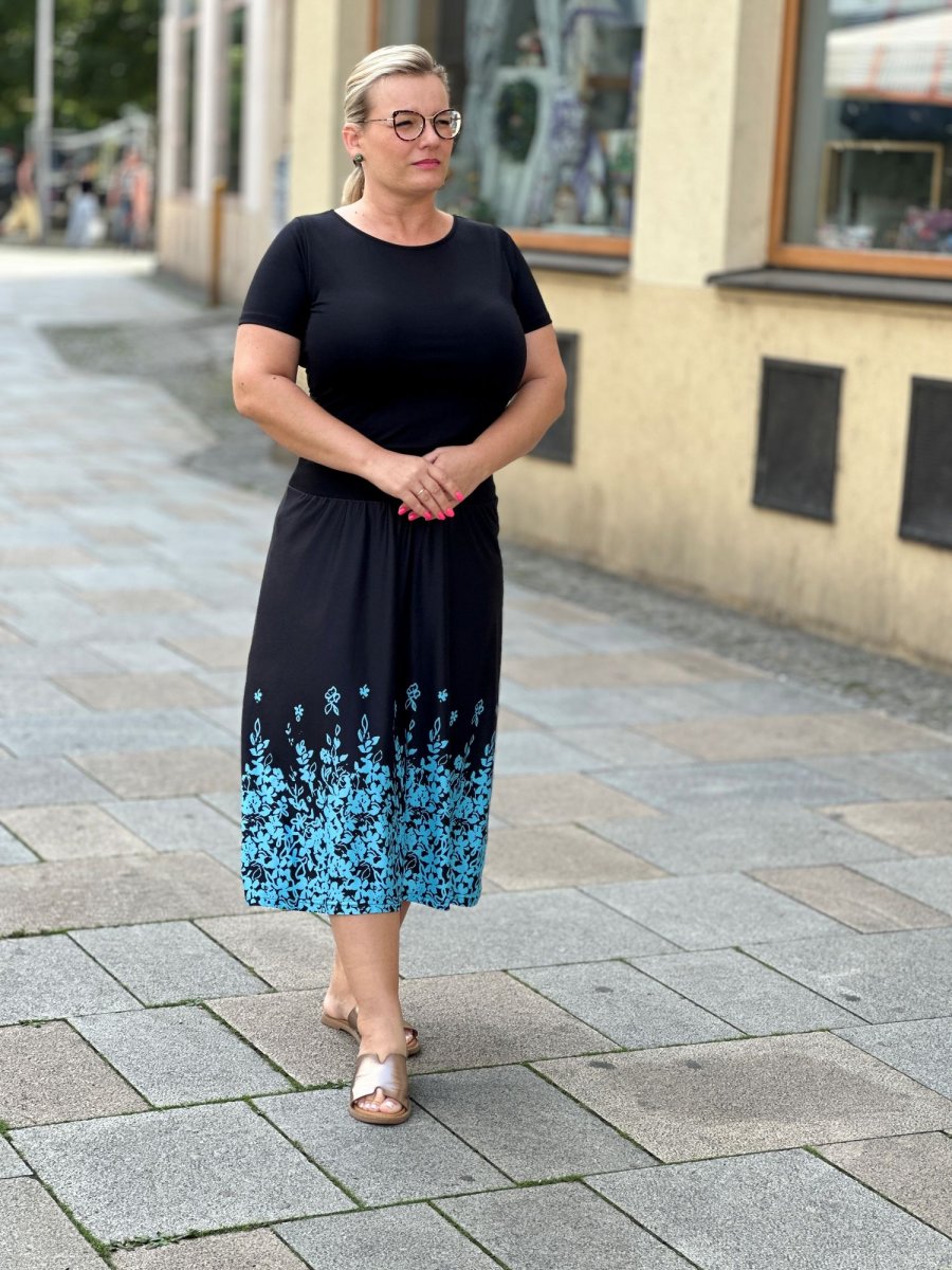 Dámská sukně tyrkysovo černá