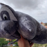 Polštářek Hrošík "Hadí" kůže šedý