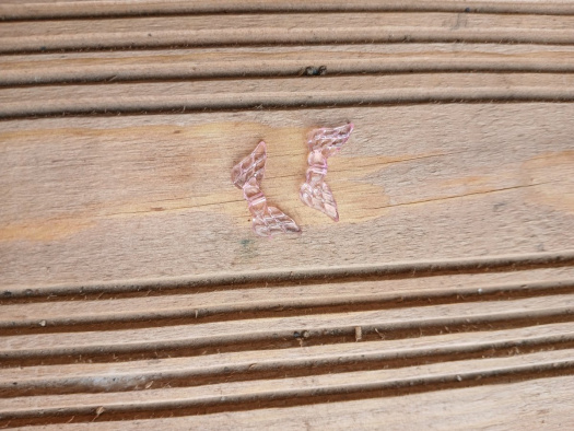 andělská křídla 20x10 mm, plast - sv. růžová