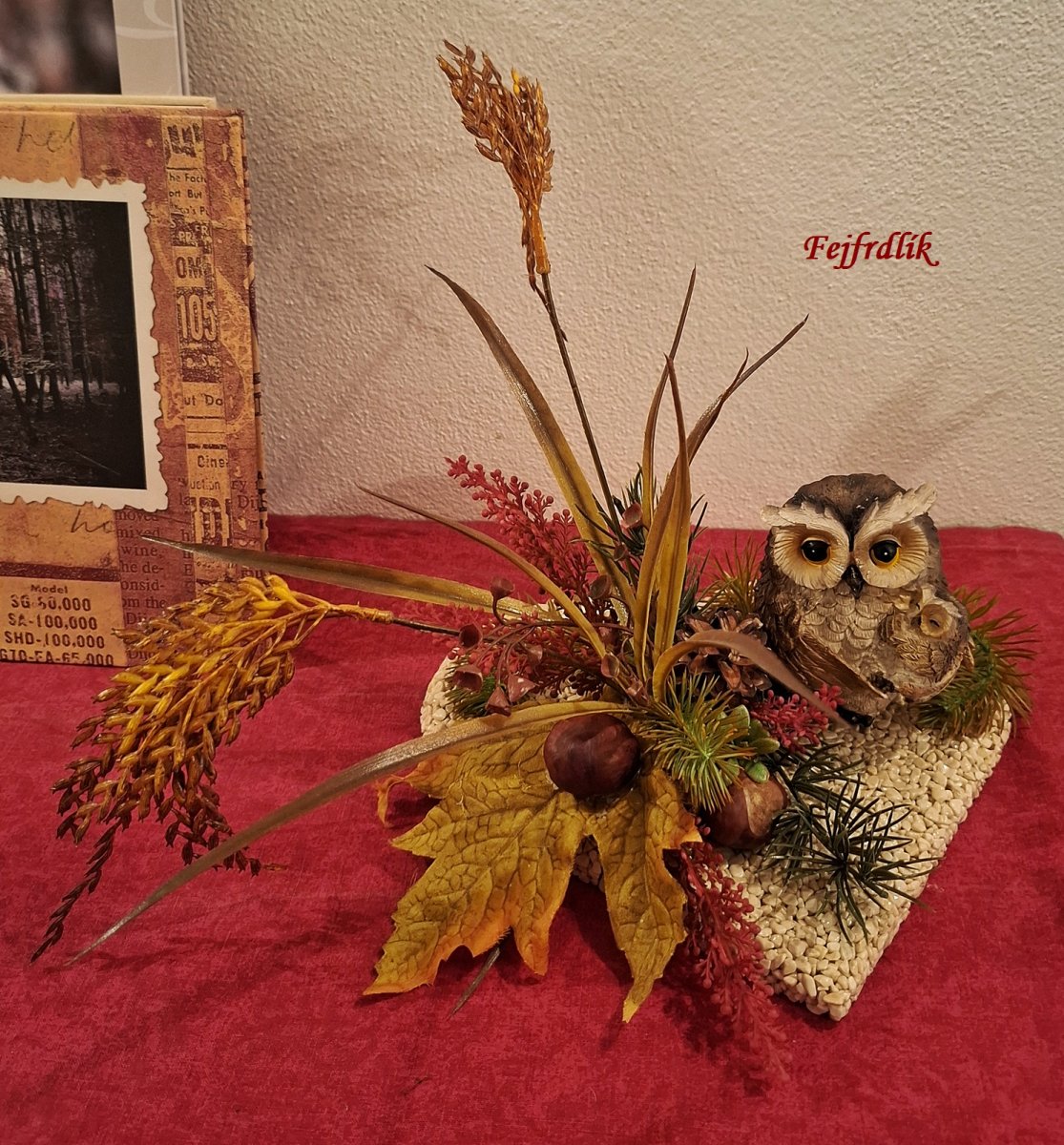 podzimní aranžmá ,,soví máma,, :)