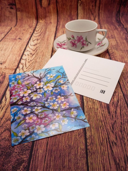 Pohlednice - Květy třešní