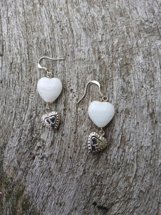 náušnice dvojité srdce