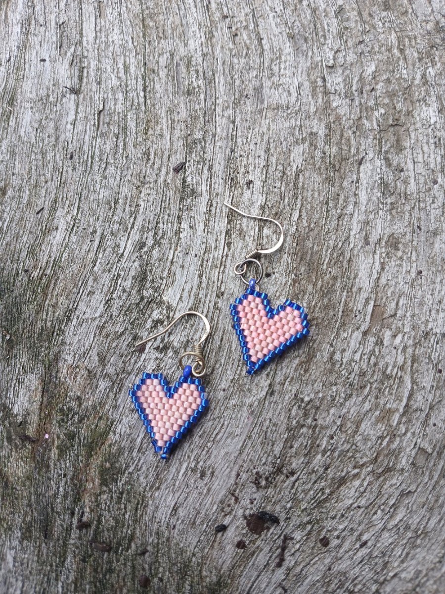 růžovo modrá srdíčka 