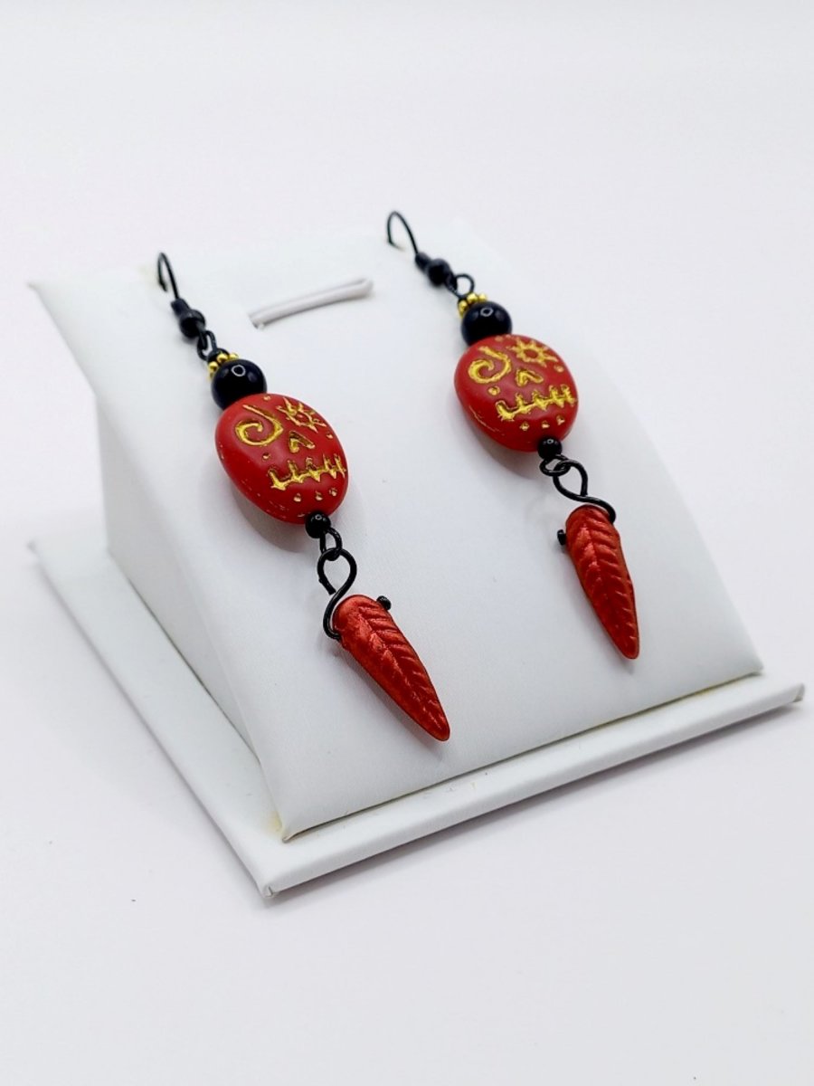 Náušnice - Červená maska