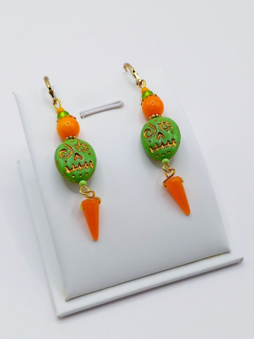 Náušnice - Zelená maska