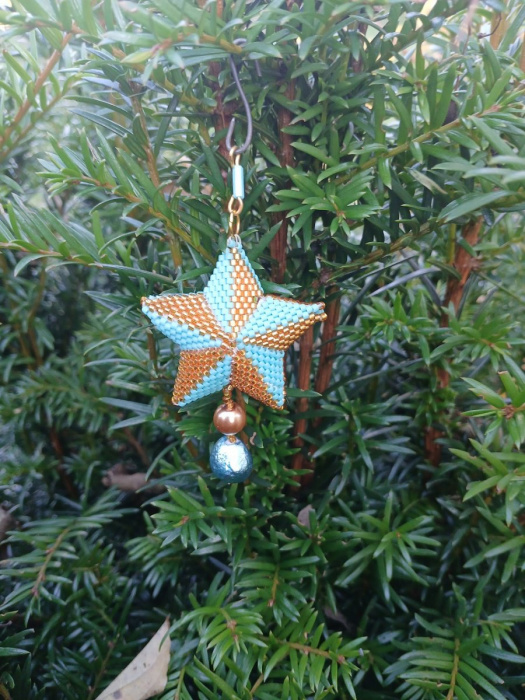 tyrkysová vánoční 3D hvězda