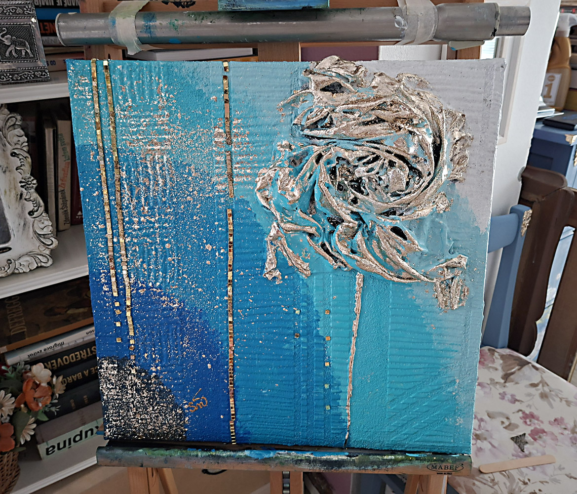 Obraz: Zlatý odlesk v tyrkysu