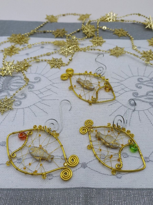 Sada vánočních ozdob - Tři zlaté rybky