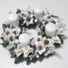 Adventní věnec z živého chvojí  bílý 