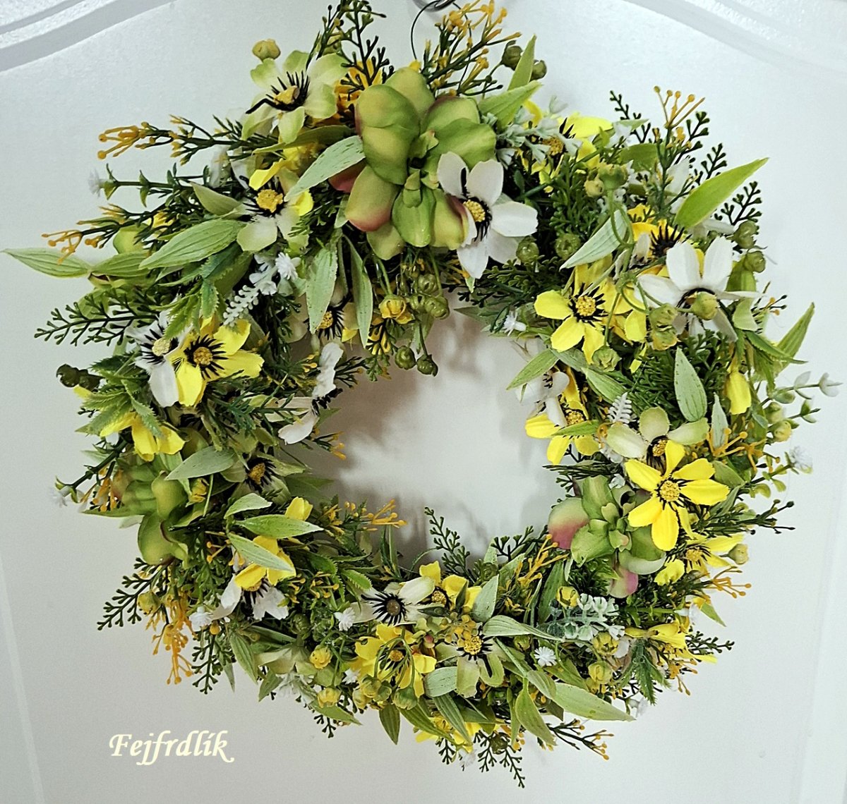 věneček na dveře ,,hezký den,,..