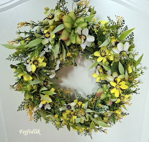věneček na dveře ,,hezký den,,..