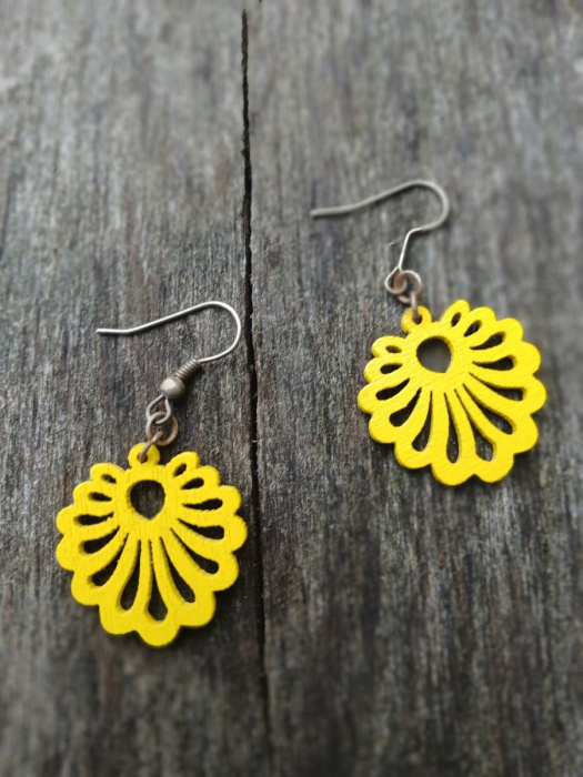 náušnice žluté kytičky