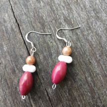 náušnice červený andílek