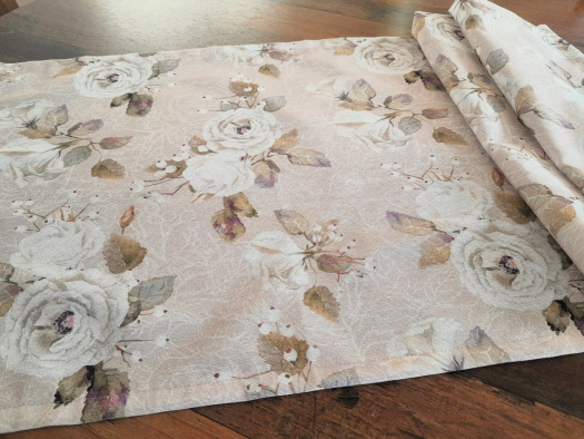 Ubrus.....bílá růže