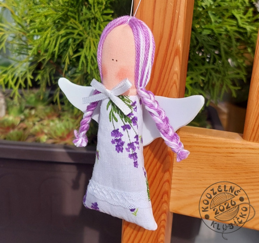 Andělky MINI plněné levandulí bílé 2