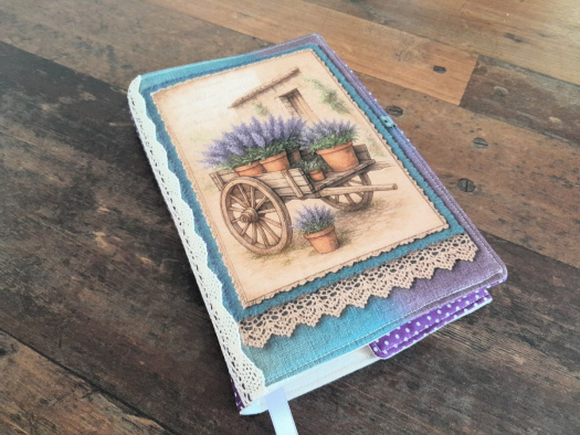 nastavitelný obal na knihu.....levandule