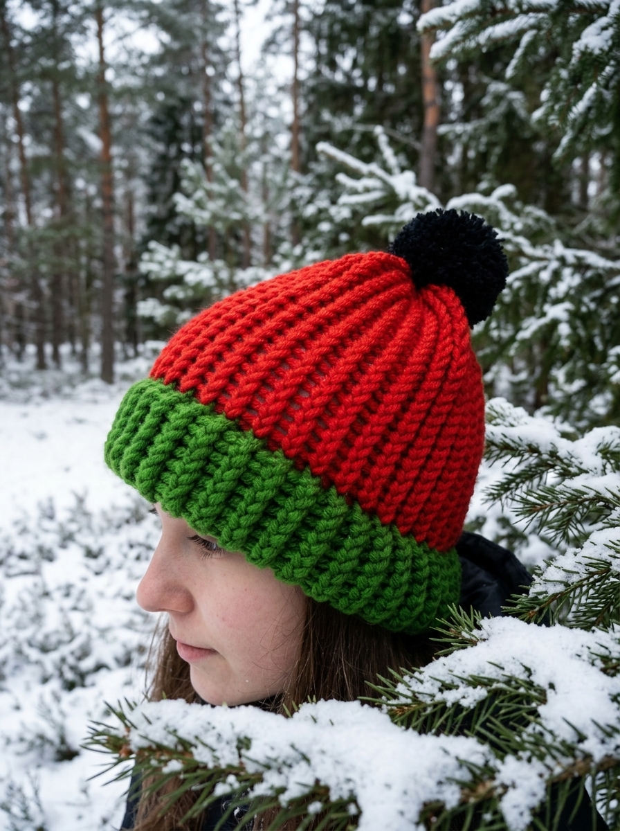 Pletený kulich různé barvy (dvojitý lem) 