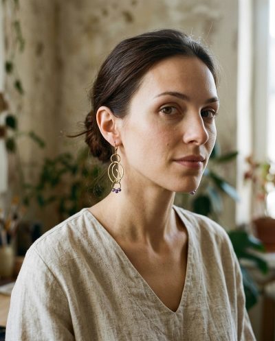Náušnice visací-tepané