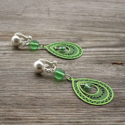 Zelené klipsy - kapky