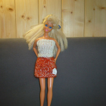 Barbie - pletená rezavá sukýnka (20_51)
