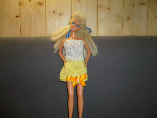 Barbie - pletená žlutá sukýnka (20_52)