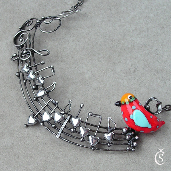 Zaláskované trylkování - Hematit, sklo