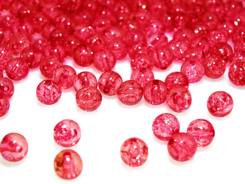 Plastové kraklované korálky - 40 kusů