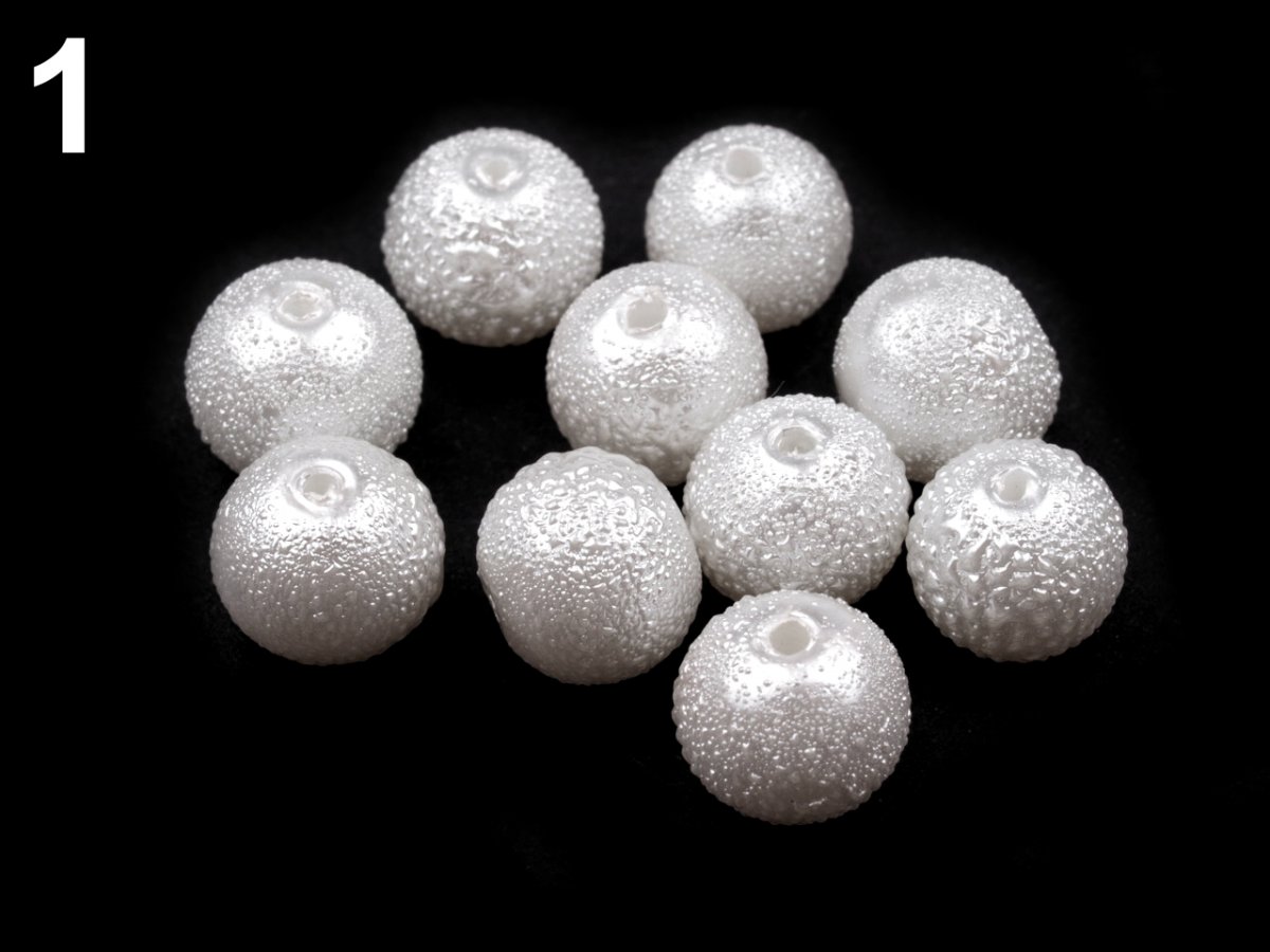 Voskované perly koule vroubkované 8mm