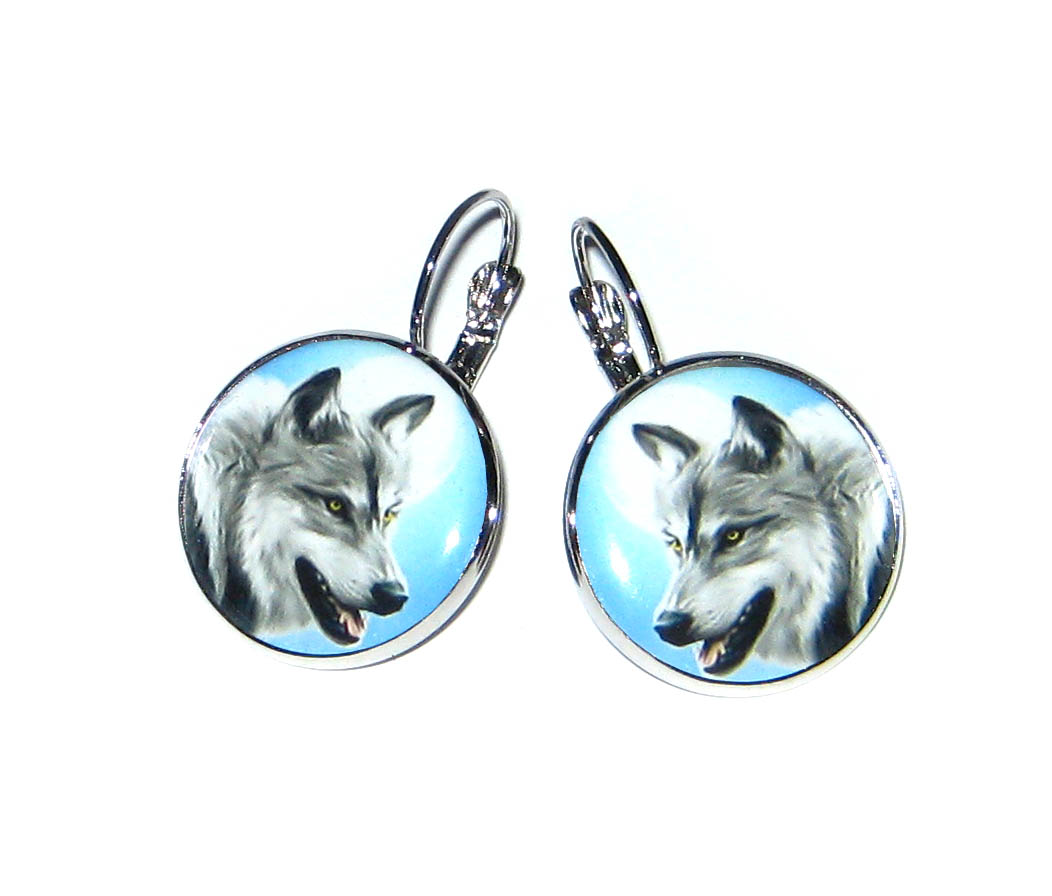 Náušnice...Vlk , symbol nespoutaného života.