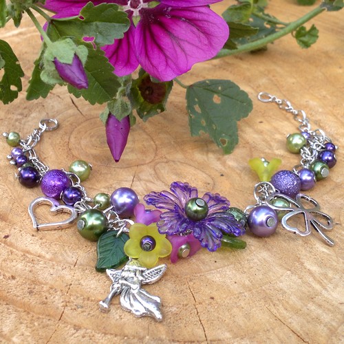 Fialkový andělský náramek