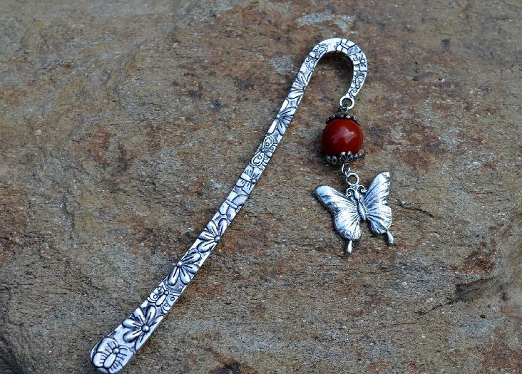 Záložka jaspis a motýlek