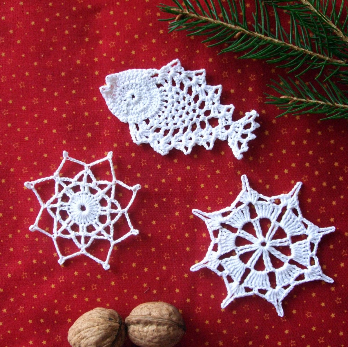 Háčkované vánoční ozdoby/ Sada 2.