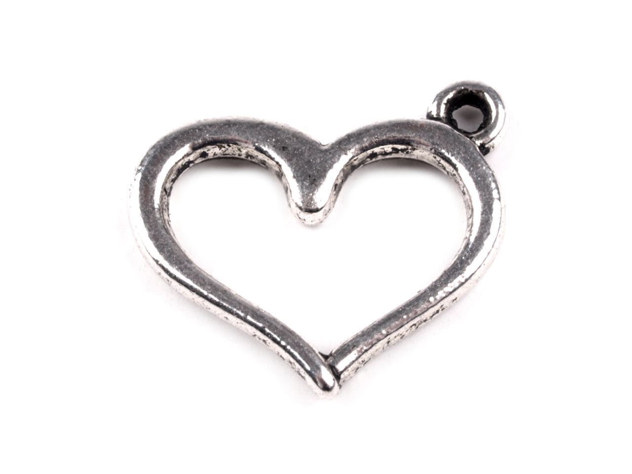 Přívěsek srdce15x12mm - 2 ks-starostříbrný