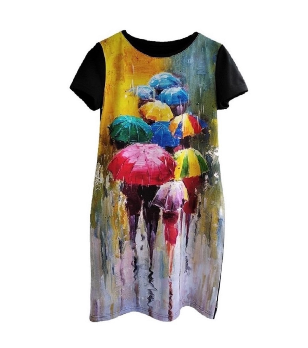 Šaty - barevné deštníky, velikost L