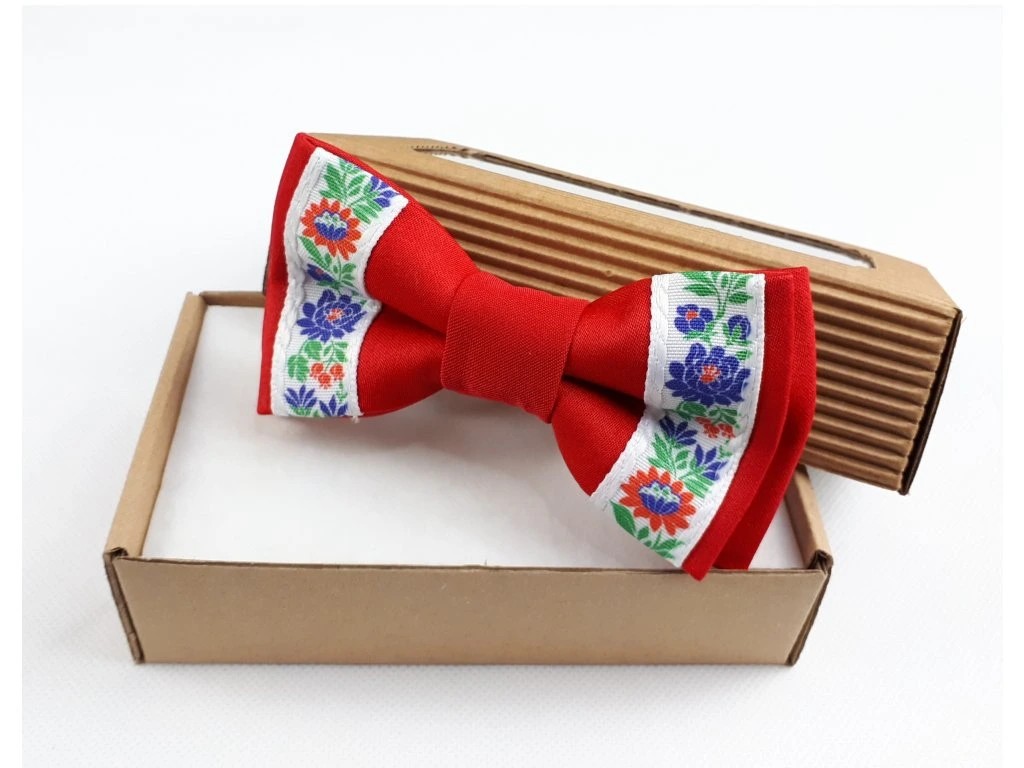 Folklórny motýlik červený - stuhový