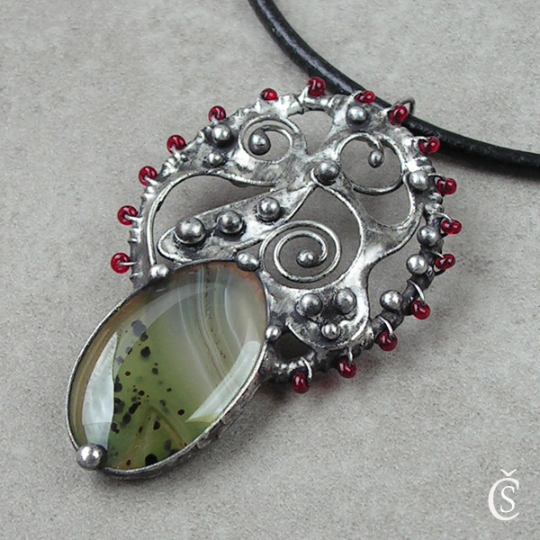 Vůně kiwi - Achát, sklo