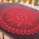 Červená háčkovaná dečka - vánoční hvězda