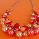Lososový perlový náhrdelník