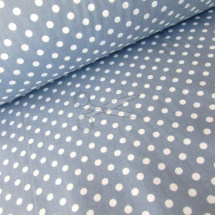 Bavlněná látka - metráž - bílý puntíček na jeans - š. 240 cm