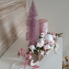 Vánoční sáňky  s andílkem - dekorace , délka  cca 28x17 cm