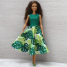 Zelené šaty pro Barbie - Monstera
