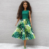Zelené šaty pro Barbie - Monstera