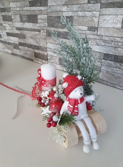 Vánoční sáňky - dekorace 