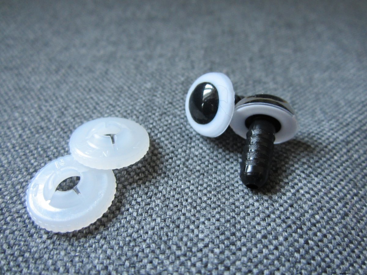 Bezpečnostní oči, bílá barva, 10mm