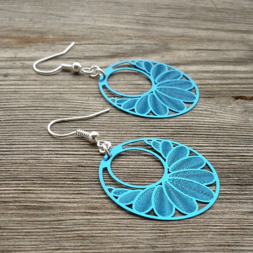 Tyrkysové kroužky - lehoučké náušnice