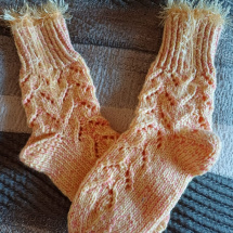 Ručně pletené ponožky - žluté (světle žlutá) (24_3)