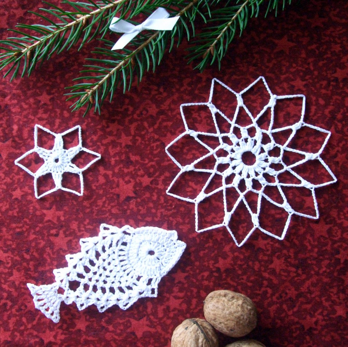 Háčkované vánoční ozdoby/ Sada 24.