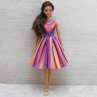Pruhované šaty pro Barbie 