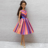 Pruhované šaty pro Barbie 